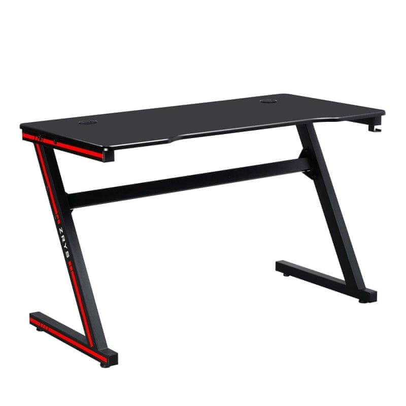 KONDELA Herný stôl/počítačový stôl, čierna/červená, MACKENZIE 120cm
